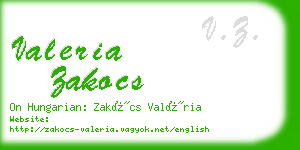 valeria zakocs business card